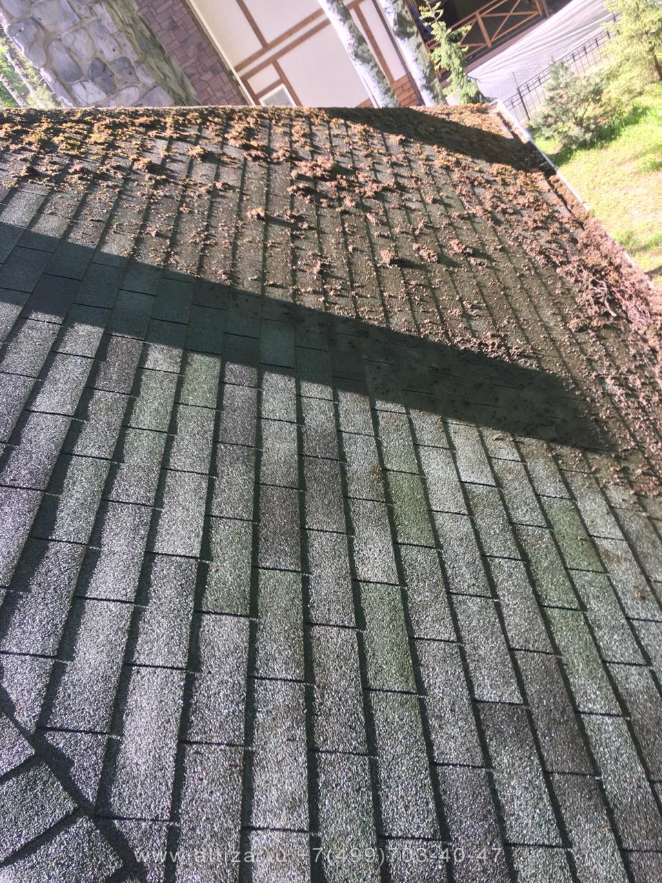 Очистка крыши от мха